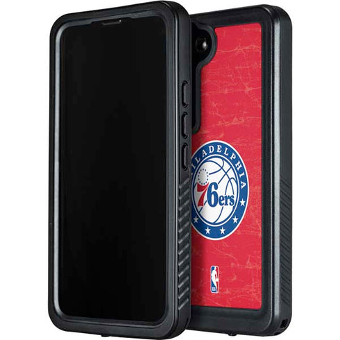 NBA Philadelphia 76ers Distressed Galaxy S24 Waterproof Case